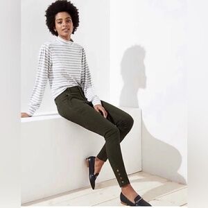 Loft‎ Skinny Buttons Cuff Pant Marisa Fit Size 16 Atlantic Grey